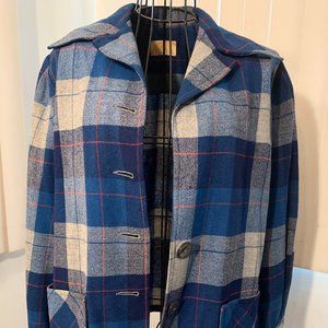 VINTAGE Wool Plaid Jacket - Size: M